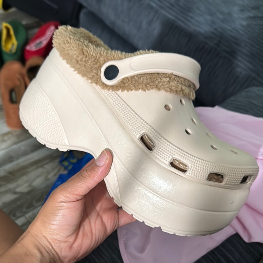 Women's Cream Platform Clogs